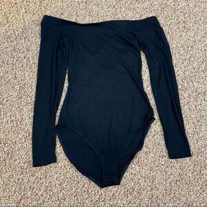 Aqua Black Off the Shoulder Bodysuit